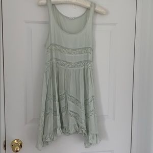 Seafoam lace/rayon baby doll dress.
